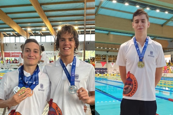 Programa Tecnificación Temporada 2024-2025 – Categoría Infantil-Junior. Los nadadores del C.N. San Fernando, Guillermo Espinosa Carrasco (2010), Yerai Amado Pérez (2010) y David Rodríguez Piñero (2008), convocados por la Federación Andaluza de Natación.