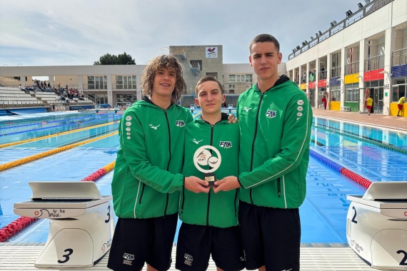 XIII Campeonato de España de Natación por Federación Territoriales Categorías Junior e Infantil. Yerai Amado Pérez (2010), Guillermo Espinosa Carrasco (2010) y David Rodríguez Piñero (2008) Subcampeones de España con la Selección de Andalucía Junior-Infantil.